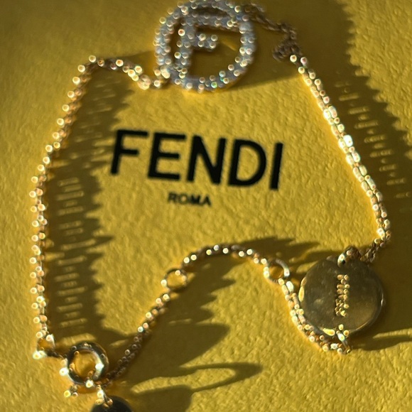 F Is For Fendi Gold and Rhinestone Earrings And Bracelet - Picture 8 of 8